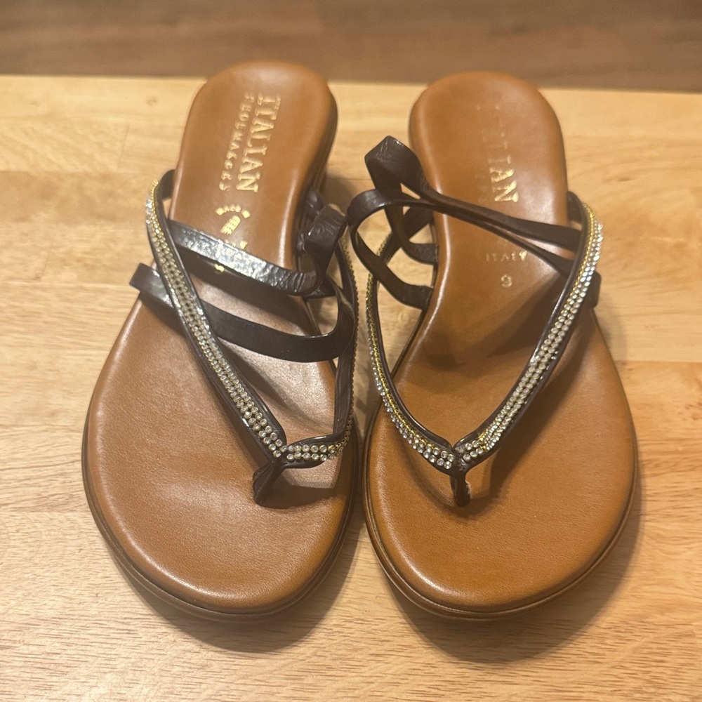 Italian Shoemakers Brown and Black Sandals
